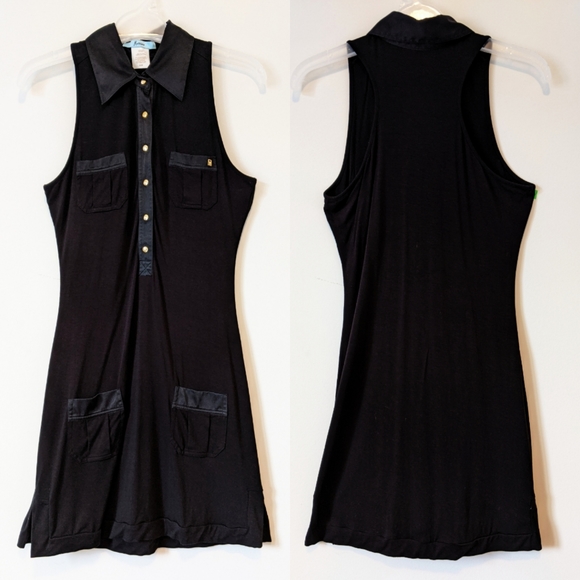 MARCIANO Midi Black Collared Dress - Picture 2 of 8